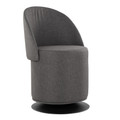 Finch Contemporary Swivel Chair in Black Metal and Charcoal Fabric — product view