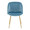 Fran Contemporary Chair in Gold Steel and Light Blue Velvet- Set of 2 — front view