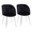 Fran Contemporary Chair in Chrome and Black Velvet- Set of 2 — pair view