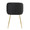 Fran Pleated Contemporary Chair in Gold Metal and Pleated Black Velvet- Set of 2 — back view