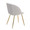 Fran Pleated Contemporary Chair in Gold Metal and Pleated Silver Velvet- Set of 2 — rear three-quarter view
