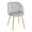 Fran Pleated Waves Contemporary Chair in Gold Metal and Pleated Silver Velvet Waves- Set of 2 — product view