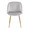 Fran Pleated Waves Contemporary Chair in Gold Metal and Pleated Silver Velvet Waves- Set of 2 — front view