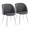 Fran Contemporary Chair in Chrome Metal and Grey Faux Leather- Set of 2 — pair view