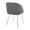 Fran Contemporary Chair in Chrome Metal and Grey Faux Leather- Set of 2 — rear three-quarter view