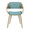 Fortunato Mid-Century Modern Dining/Accent Chair in Light Grey Wood with Aqua Fabric — front view
