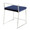 Fuji Contemporary Stackable Dining Chair in Blue Velvet- Set of 2 — rear three-quarter view