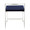 Fuji Contemporary Stackable Dining Chair in Blue Velvet- Set of 2 — back view