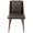 Galanti Mid-Century Modern Dining/Accent Chair in Walnut Wood and Brown Faux Leather- Set of 2 — front view