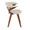Gardenia Mid-Century Modern Dining/Accent Chair with Swivel in Walnut and Cream Fabric — side view