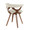 Gardenia Mid-Century Modern Dining/Accent Chair with Swivel in Walnut and Cream Fabric — rear three-quarter view