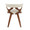 Gardenia Mid-Century Modern Dining/Accent Chair with Swivel in Walnut and Cream Fabric — back view