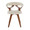 Gardenia Mid-Century Modern Dining/Accent Chair with Swivel in Walnut and Cream Fabric — front view