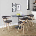 Gardenia accent chair in Whitewashed Wood, Brown PU, featuring swivel and upholstered seat