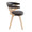 Gardenia Farmhouse Dining/Accent Chair in Whitewashed Wood and Brown Faux Leather — side view