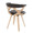 Gardenia Farmhouse Dining/Accent Chair in Whitewashed Wood and Brown Faux Leather — rear three-quarter view