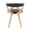Gardenia Farmhouse Dining/Accent Chair in Whitewashed Wood and Brown Faux Leather — back view