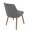 Giovanni Mid-Century Modern Dining/Accent Chair in Walnut and Grey Quilted Pu — rear three-quarter view