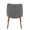 Giovanni Mid-Century Modern Dining/Accent Chair in Walnut and Grey Quilted Pu — back view
