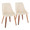Giovanni Contemporary Accent/Dining Chair in Walnut Wood and Cream Faux Leather- Set of 2 — pair view