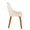 Giovanni Contemporary Accent/Dining Chair in Walnut Wood and Cream Faux Leather- Set of 2 — side view
