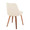 Giovanni Contemporary Accent/Dining Chair in Walnut Wood and Cream Faux Leather- Set of 2 — rear three-quarter view