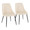 Giovanni Contemporary Accent/Dining Chair in Black Metal and Cream Faux Leather- Set of 2 — pair view