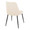 Giovanni Contemporary Accent/Dining Chair in Black Metal and Cream Faux Leather- Set of 2 — rear three-quarter view