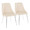 Giovanni Contemporary Accent/Dining Chair in Chrome Metal and Cream Faux Leather- Set of 2 — pair view