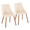 Giovanni Contemporary Accent/Dining Chair in Walnut Wood and Cream Faux Leather- Set of 2 — pair view