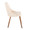 Giovanni Contemporary Accent/Dining Chair in Walnut Wood and Cream Faux Leather- Set of 2 — side view