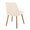 Giovanni Contemporary Accent/Dining Chair in Walnut Wood and Cream Faux Leather- Set of 2 — rear three-quarter view