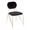 Gwen Contemporary Accent/Dining Chair in Gold Metal with Black Velvet- Set of 2 — product view