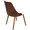 Gianna Mid-Century Modern Dining/Accent Chair in Walnut with White Faux Leather — rear three-quarter view