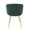 Lindsey Contemporary Chair in Gold Metal and Green Velvet — back view