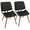 Lombardi Mid-Century Modern Dining/Accent Chair in Walnut with Black Faux Leather- Set of 2 — pair view