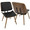 Lombardi Mid-Century Modern Dining/Accent Chair in Walnut with Black Faux Leather- Set of 2 — lifestyle photo 1