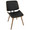 Lombardi Mid-Century Modern Dining/Accent Chair in Walnut with Black Faux Leather- Set of 2 — product view