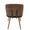 Lombardi Mid-Century Modern Dining/Accent Chair in Walnut with Black Faux Leather- Set of 2 — back view