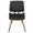 Lombardi Mid-Century Modern Dining/Accent Chair in Walnut with Black Faux Leather- Set of 2 — front view