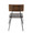 Loft Mid-Century Modern Chair in Black Metal with Grey Fabric and Walnut Wood Accent- Set of 2 — back view