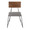 Loft Mid-Century Modern Chair in Black Metal with Grey Fabric and Walnut Wood Accent- Set of 2 — front view