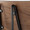 Loft Mid-Century Modern Chair in Black Metal with Grey Fabric and Walnut Wood Accent- Set of 2 — detail view