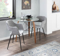 Margarite accent chair in Black Metal, Grey Fabric
