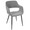 Margarite accent chair in Black Metal, Grey Fabric, product view