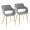 Margarite Contemporary Dining/Accent Chair in Gold Metal and Grey Fabric- Set of 2 — pair view