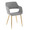 Margarite Contemporary Dining/Accent Chair in Gold Metal and Grey Fabric- Set of 2 — product view