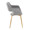 Margarite Contemporary Dining/Accent Chair in Gold Metal and Grey Fabric- Set of 2 — side view