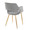 Margarite Contemporary Dining/Accent Chair in Gold Metal and Grey Fabric- Set of 2 — rear three-quarter view