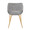 Margarite Contemporary Dining/Accent Chair in Gold Metal and Grey Fabric- Set of 2 — back view